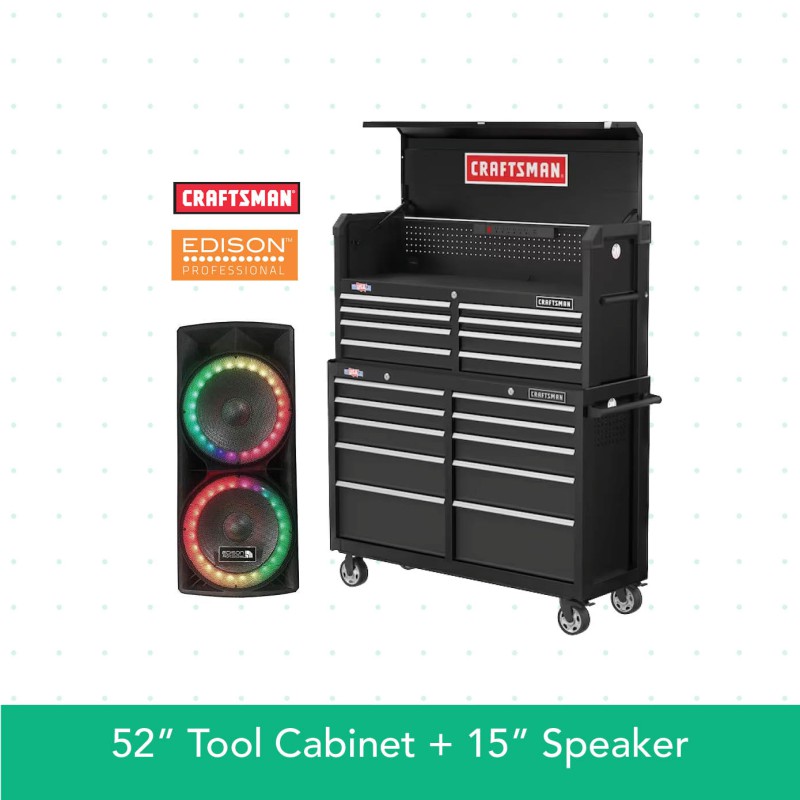 52" Tool Cabinet + 15" Speaker